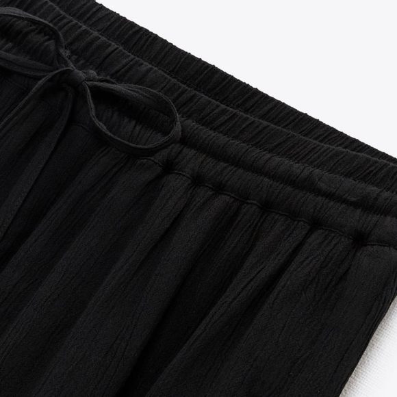 High Waisted Skort with Adjustable Drawstring Elastic Waistband - Picture 4 of 8